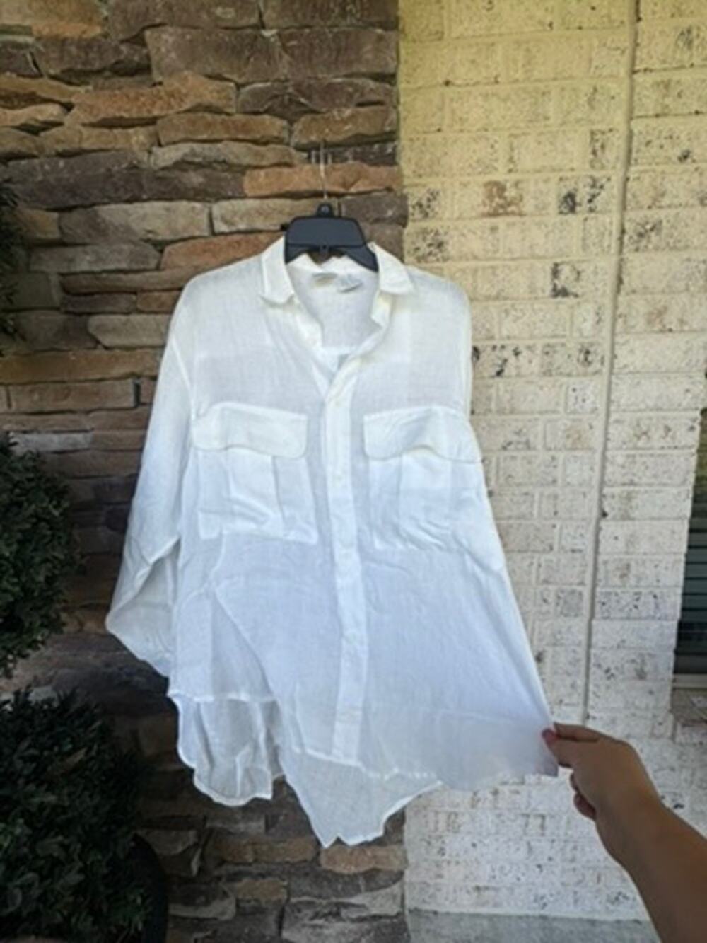 Go Linen L'Zinger Long Sleeve Double Pocket Linen Shirt-Size 1